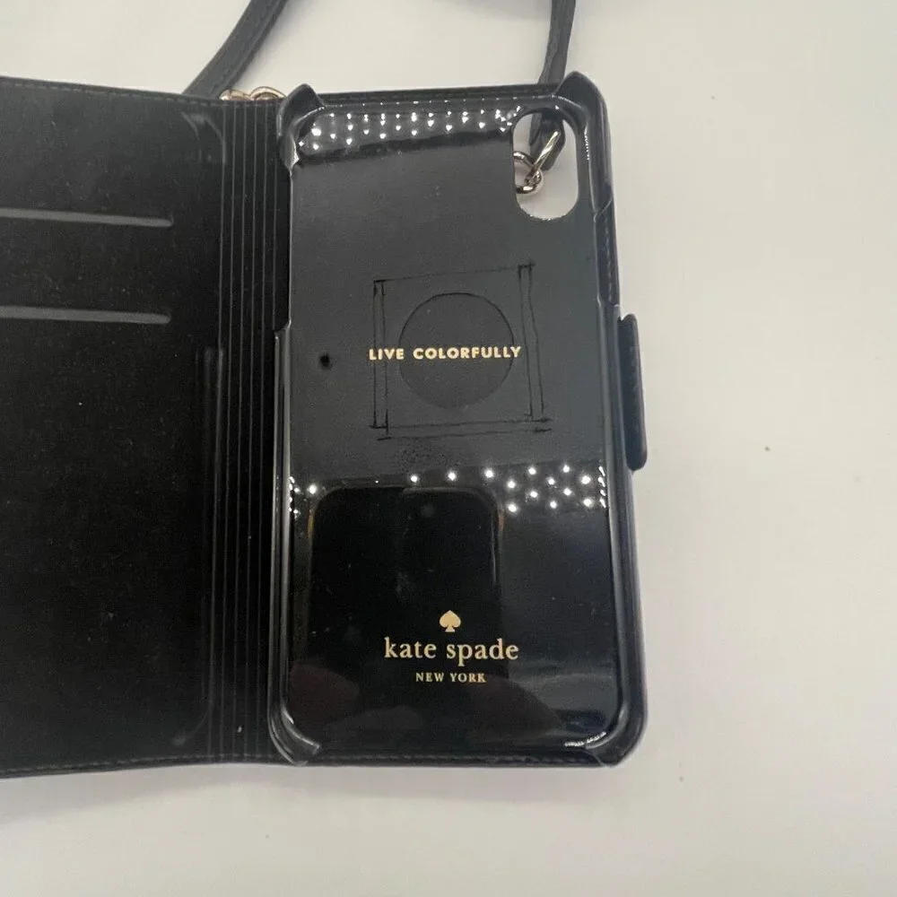 Kate Spade Saffiano Leather iPhone X Crossbody Wallet – Black